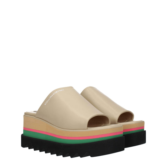 Stella McCartney Leder-Slipper in Beige