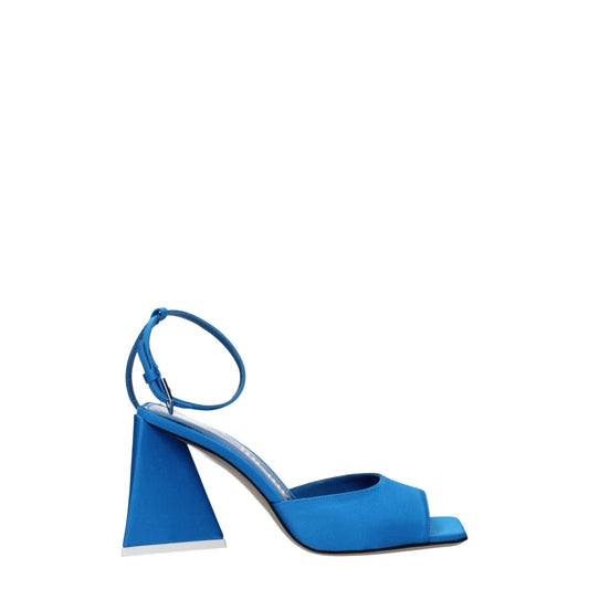 The Attico Blaue Satin-Stiletto-Sandalen