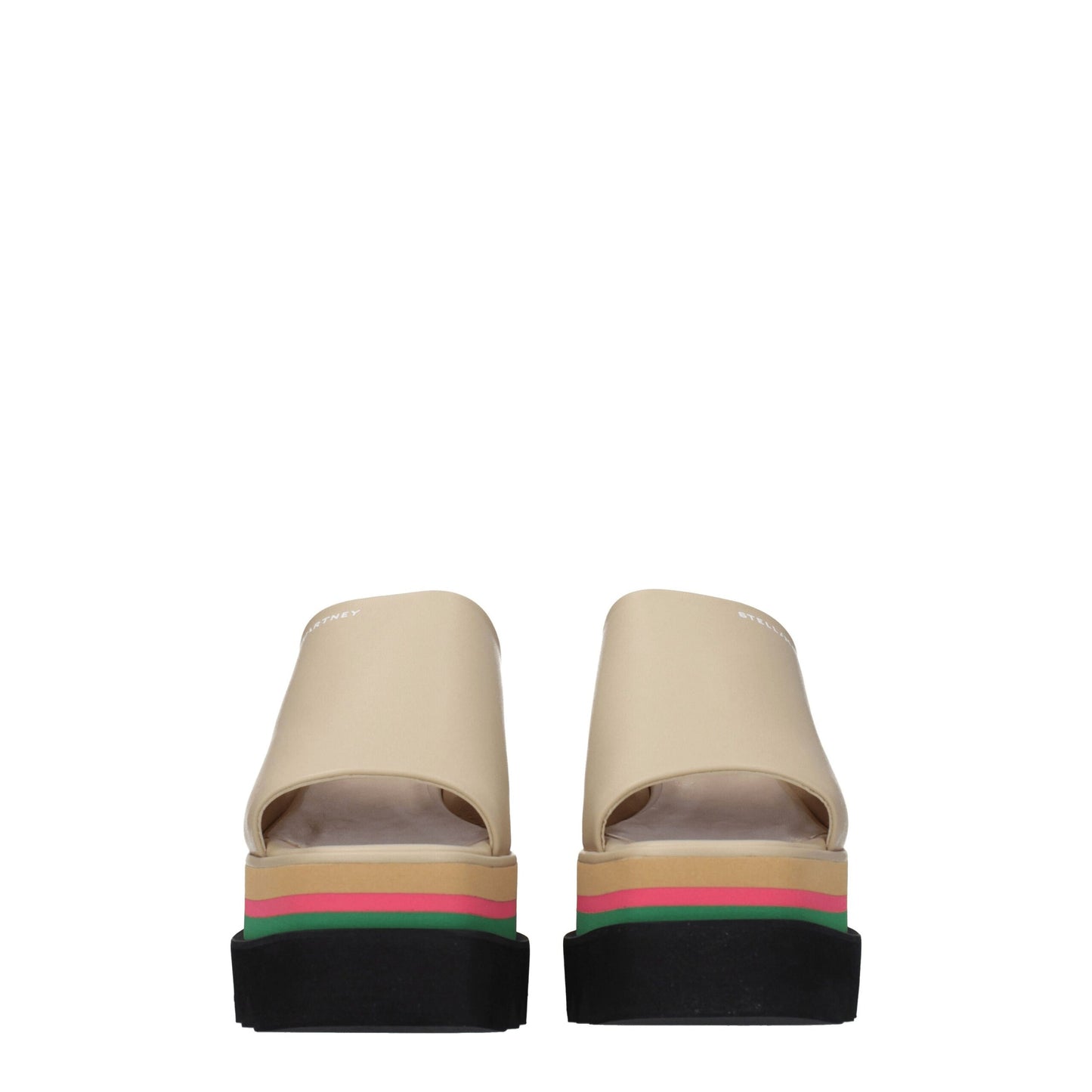 Stella McCartney Leder-Slipper in Beige