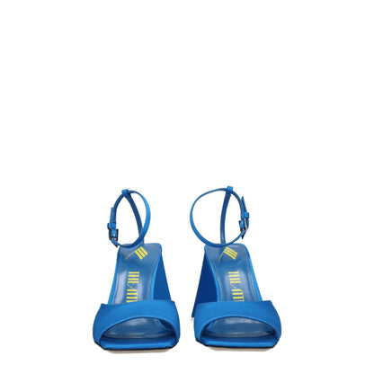 The Attico Blue Satin Stiletto Heel Sandals
