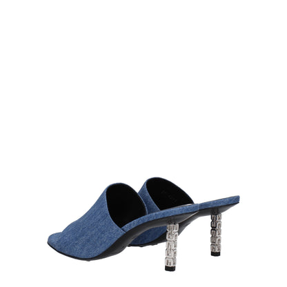 Givenchy Blaue Stoff-Plateausandalen