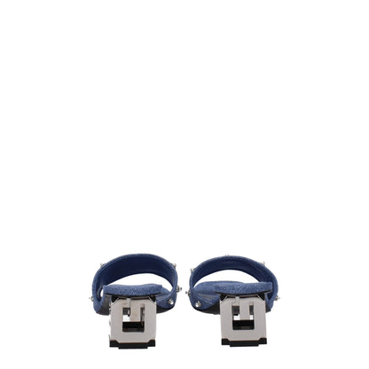 Givenchy – Flache Sandalen aus blauem Stoff