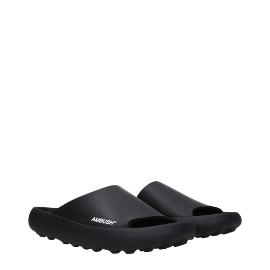Ambush Black Cotton Slippers
