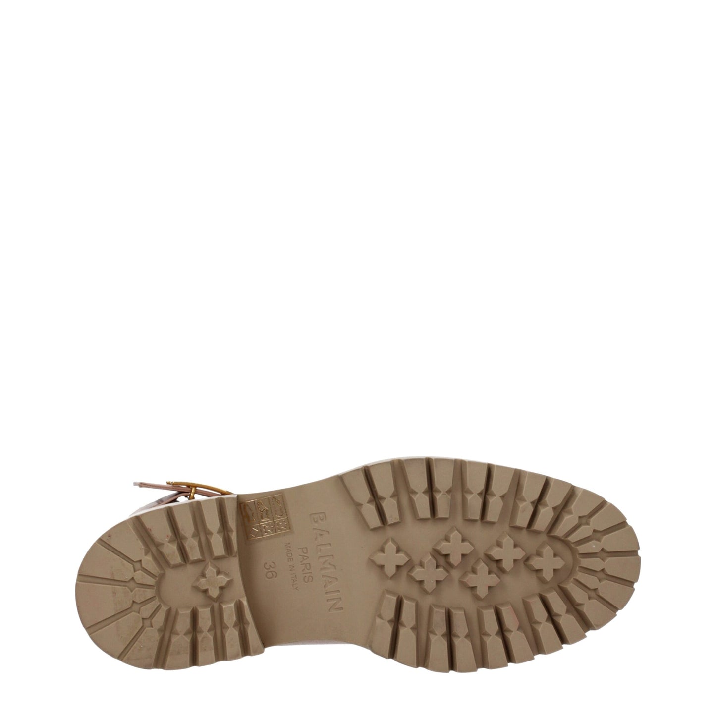 Beigefarbene Ankle Boots aus Leder von Balmain