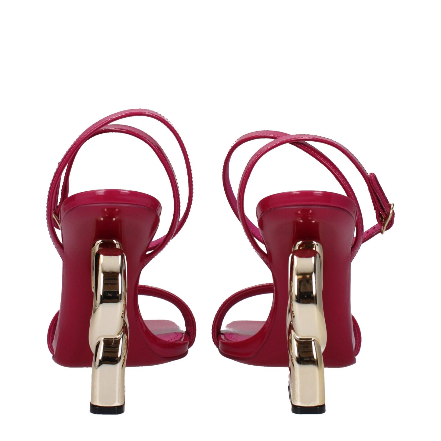 Dolce &amp; Gabbana Sandalen aus rosafarbenem Leder mit Stiletto-Absatz