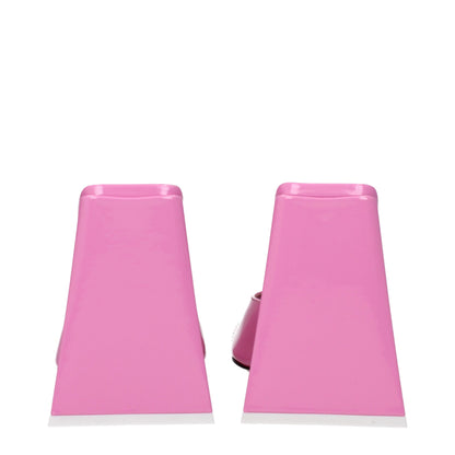 The Attico Plateau-Sandalen aus rosafarbenem Leder