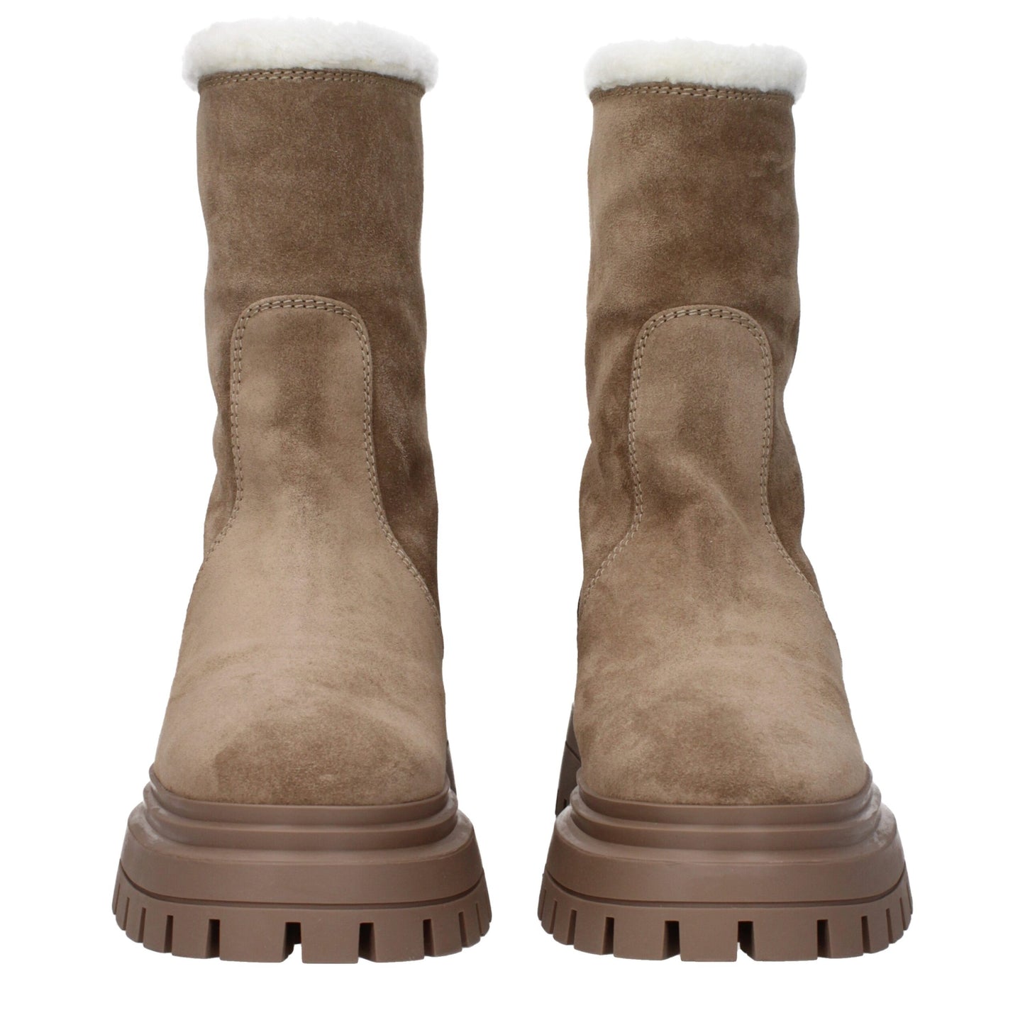 Stuart Weitzman Beige Lederstiefeletten