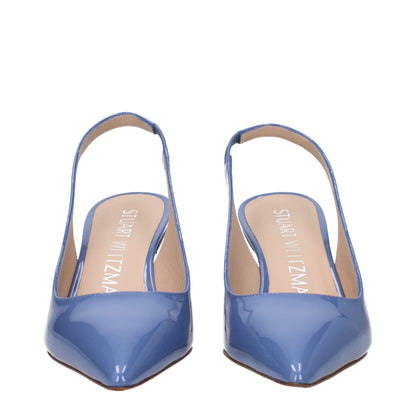 Stuart Weitzman – Hellblaue Pumps aus Leder mit hohem Absatz