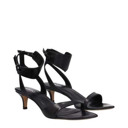 Isabel Marant – Flache Sandalen aus schwarzem Leder