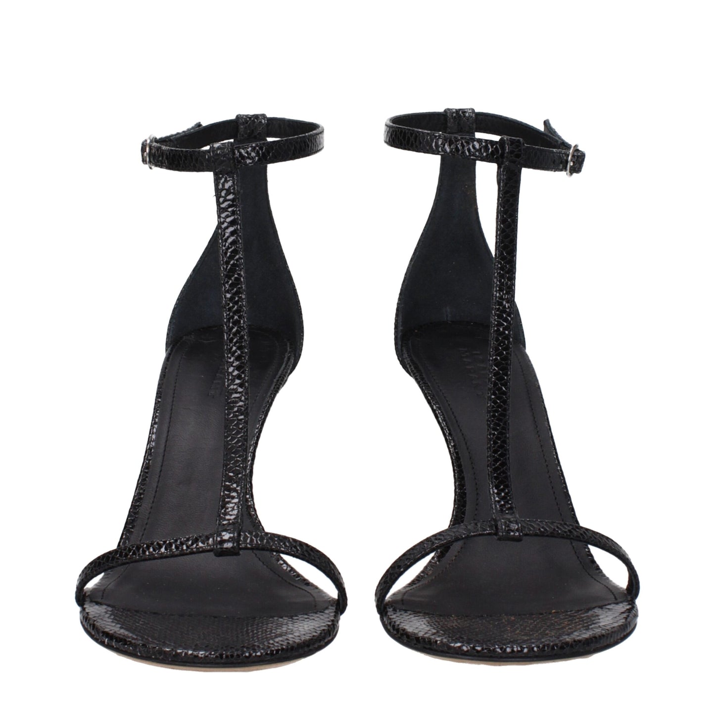 Isabel Marant Schwarze Leder-Stiletto-Sandalen