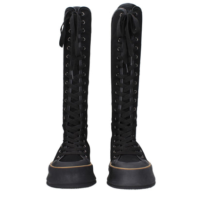 Max Mara – Schwarze Schnürstiefel aus Stoff