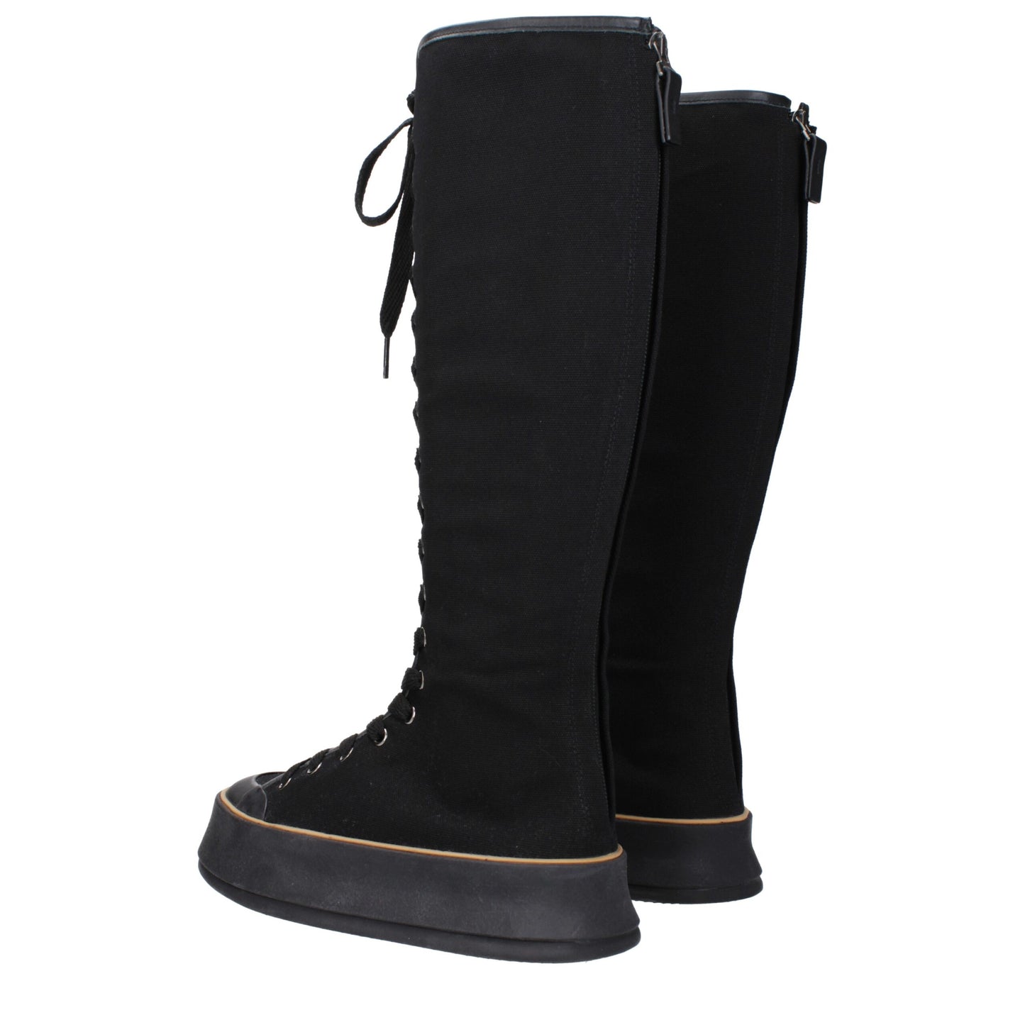 Max Mara – Schwarze Schnürstiefel aus Stoff
