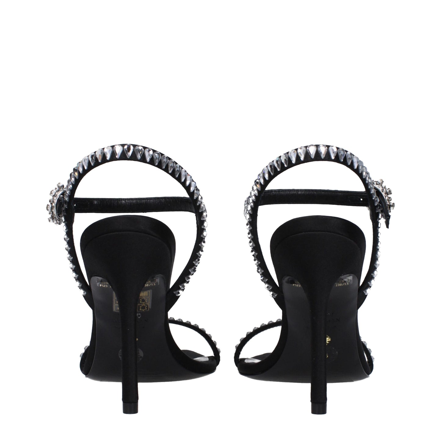 Stuart Weitzman Sandalen mit Stiletto-Absatz aus schwarzem Satin