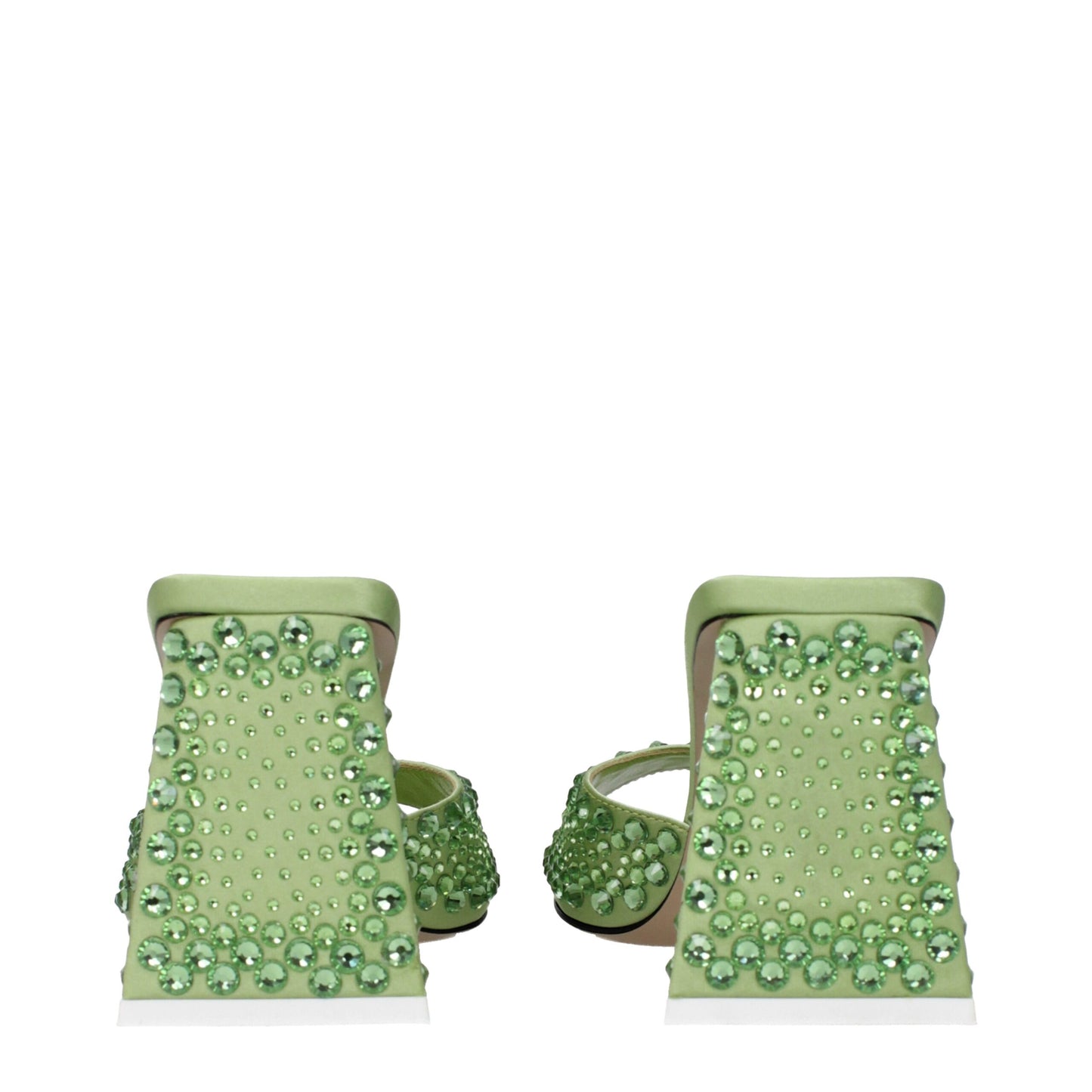 The Attico – Grüne Sandalen aus Satin mit Stilettoabsatz