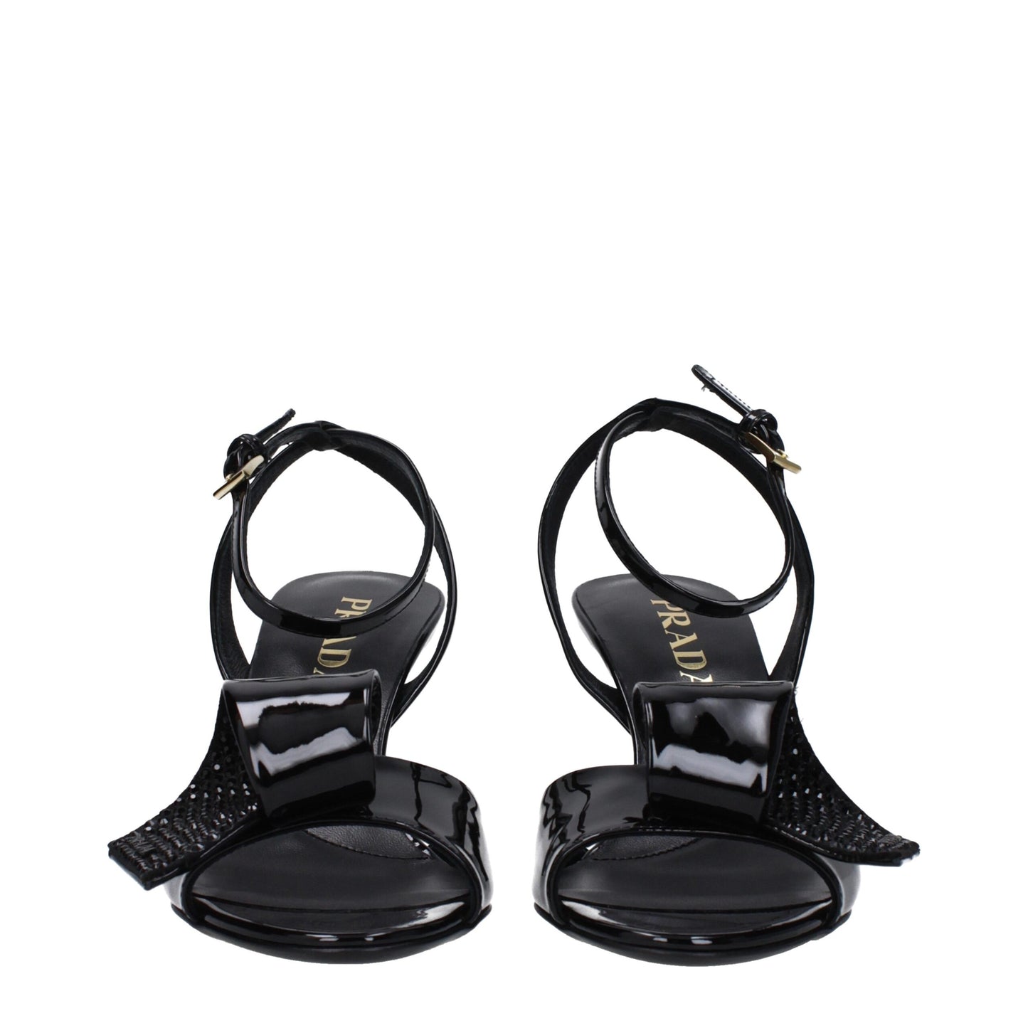 Prada Schwarze Ledersandalen mit Stilettoabsatz