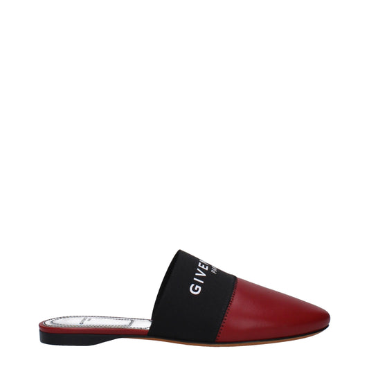 Givenchy Rote Leder-Slipper-Sandalen