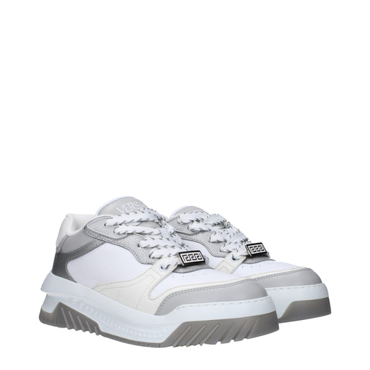 Versace – Weiße, klobige Leder-Sneaker