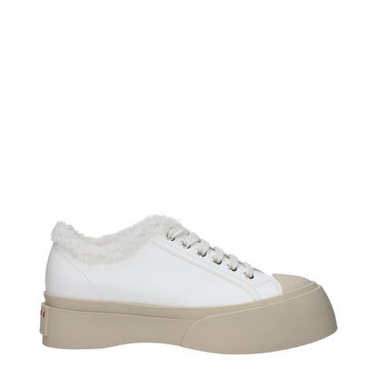 Marni White Leather Low Top Sneakers