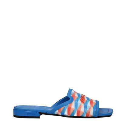 Jimmy Choo Hellblaue Stoff-Hausschuhe