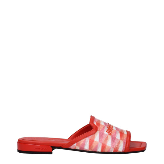 Jimmy Choo Orange Stoff-Hausschuhe