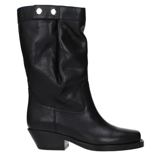 Isabel Marant Schwarze Lederstiefeletten