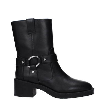 Stuart Weitzman – Schwarze Lederstiefeletten
