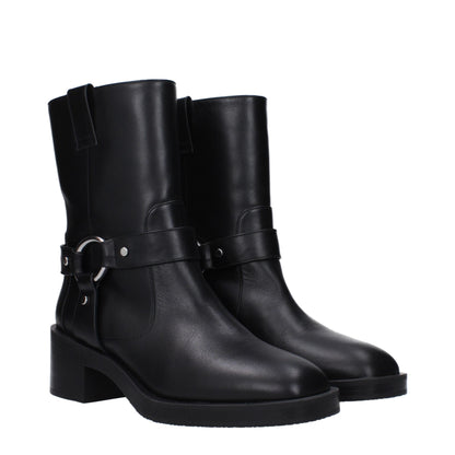 Stuart Weitzman – Schwarze Lederstiefeletten