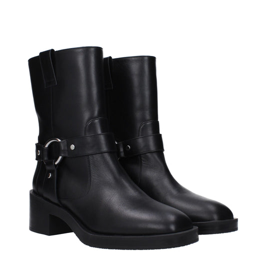 Stuart Weitzman – Schwarze Lederstiefeletten