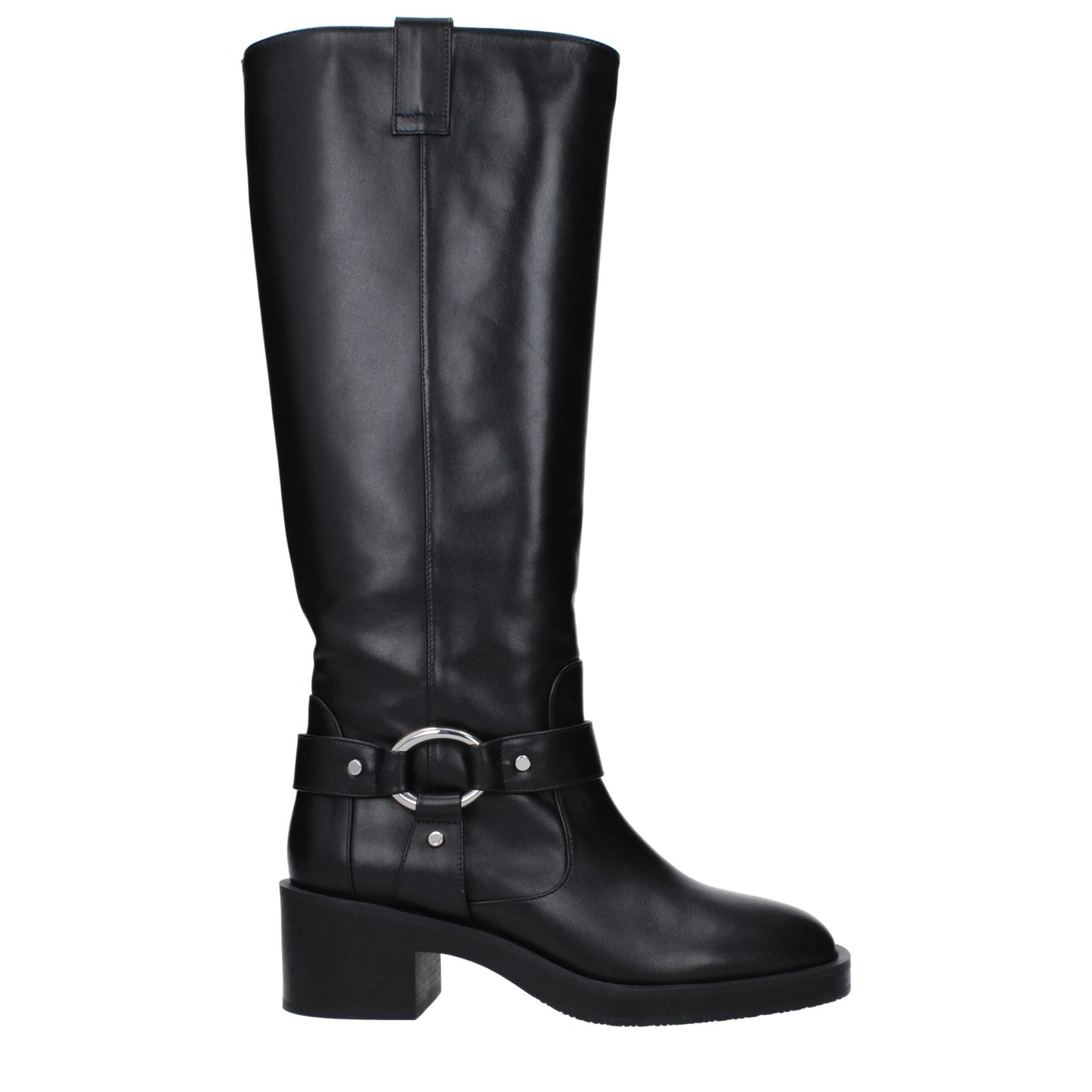 Stuart Weitzman – Schwarze Lederstiefel mit hohem Absatz