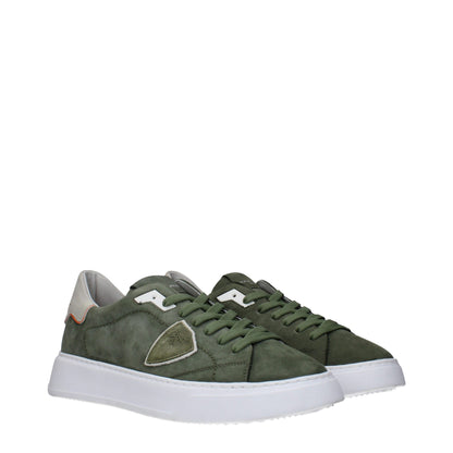 Philippe Model Grüne Leder Low-Tops