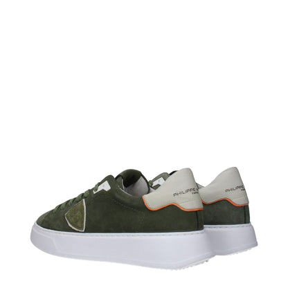 Philippe Model Grüne Leder Low-Tops