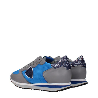 Philippe Model Blaue Stoff-Low-Tops