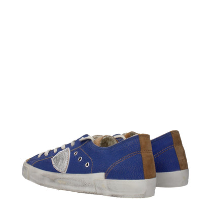 Philippe Model Blaue Leder Low-Tops
