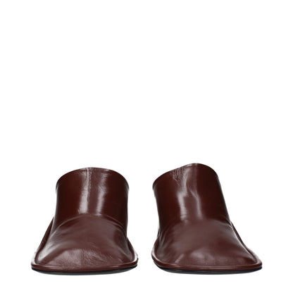 Jil Sander – Rote Lederpantoletten