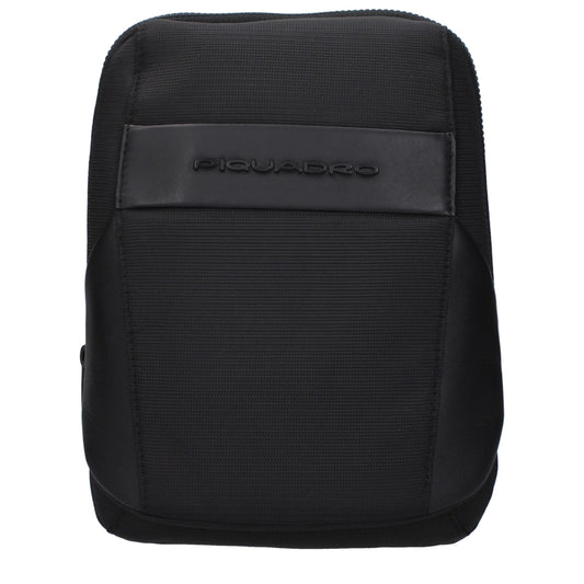 Piquadro – Schwarze Stoff-Umhängetaschen