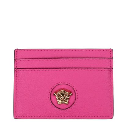 Versace Kartenhalter aus rosafarbenem Leder