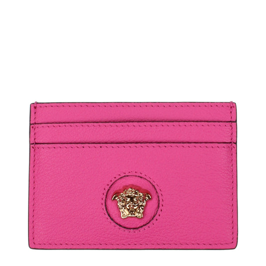 Versace Kartenhalter aus rosafarbenem Leder