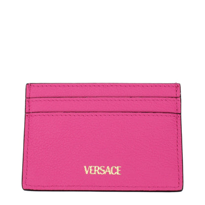 Versace Kartenhalter aus rosafarbenem Leder