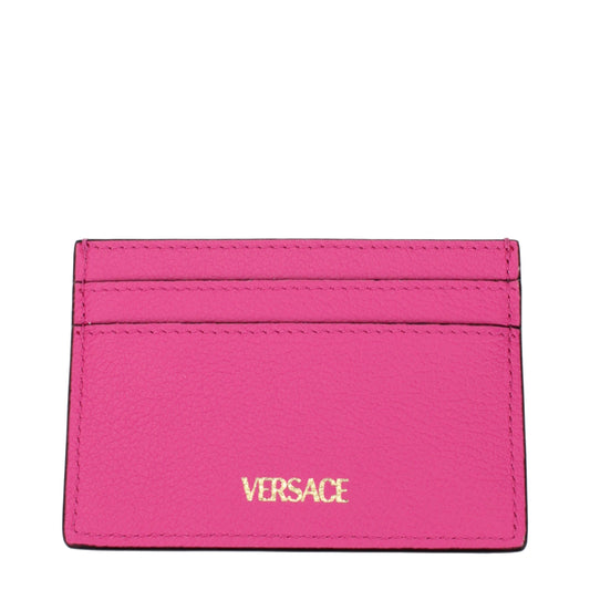 Versace Kartenhalter aus rosafarbenem Leder