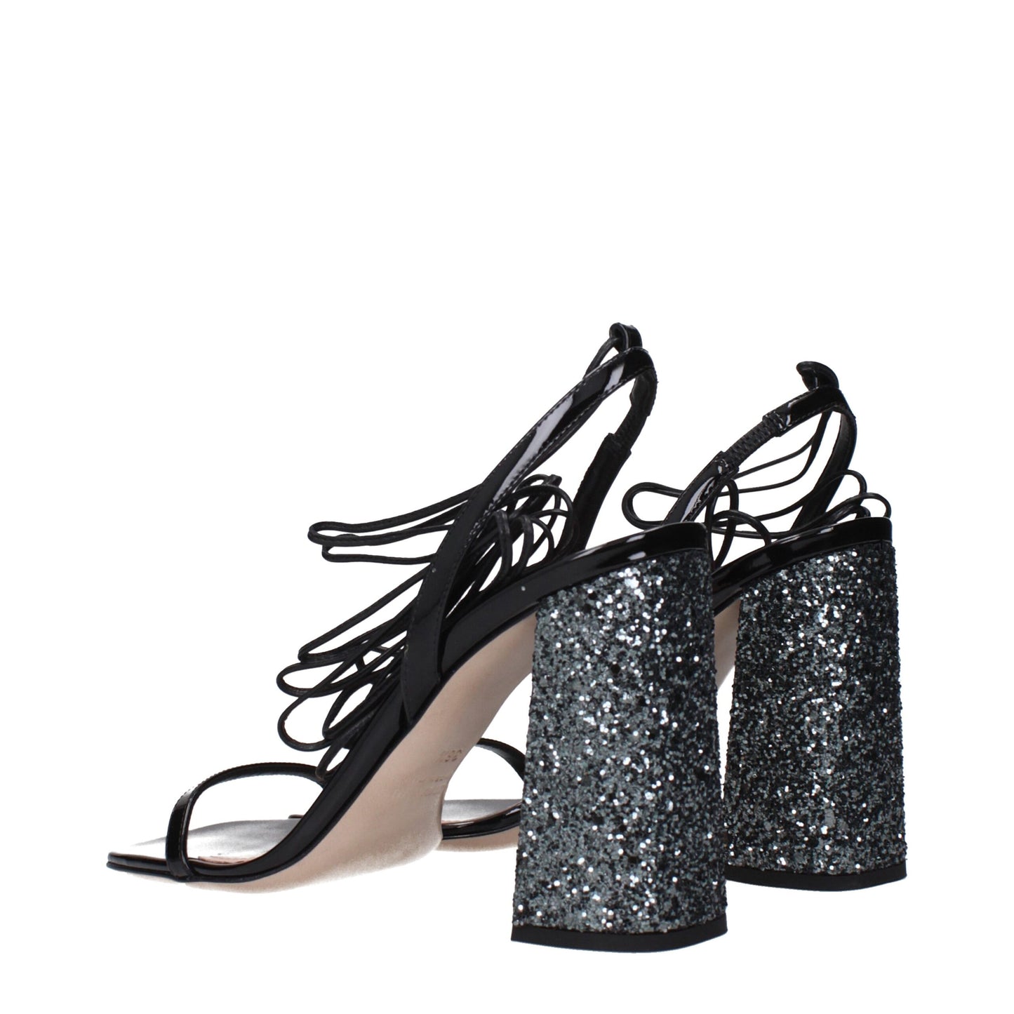 Miu Miu Schwarze Leder-Plateausandalen