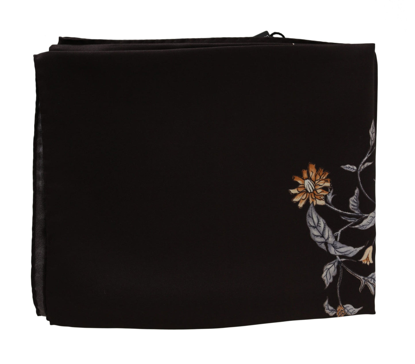 Dolce &amp; Gabbana – Brauner Wickelschal aus 100 % Seide mit Vogelmuster, 80 x 95 cm, UVP