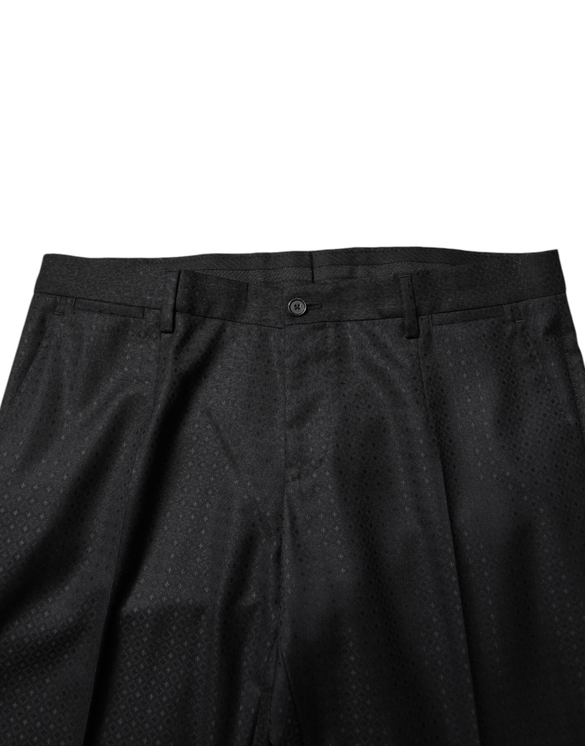 Dolce &amp; Gabbana – Schwarzer, einreihiger, zweiteiliger Jacquard-Anzug