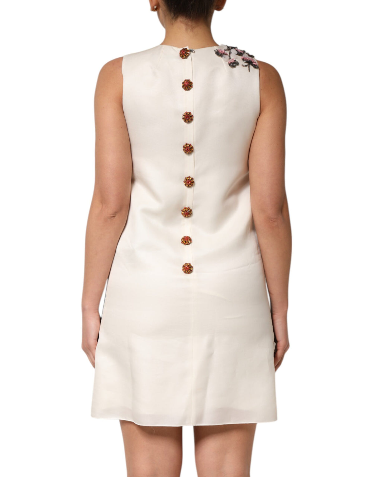 Dolce &amp; Gabbana – Mehrfarbiges, mit Kristallen verziertes A-Linien-Minikleid