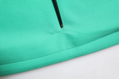 Dolce &amp; Gabbana – Grünes, ärmelloses, figurbetontes Minikleid in A-Linie