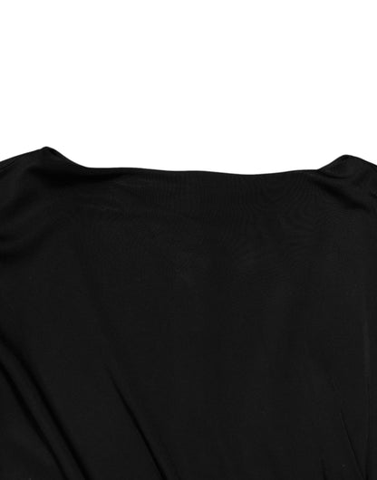 Roberto Cavalli – Schwarzes, figurbetontes Kleid mit kurzen Ärmeln