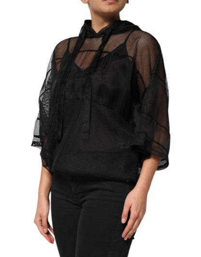Dolce &amp; Gabbana – Schwarzer, durchsichtiger Kapuzenpullover