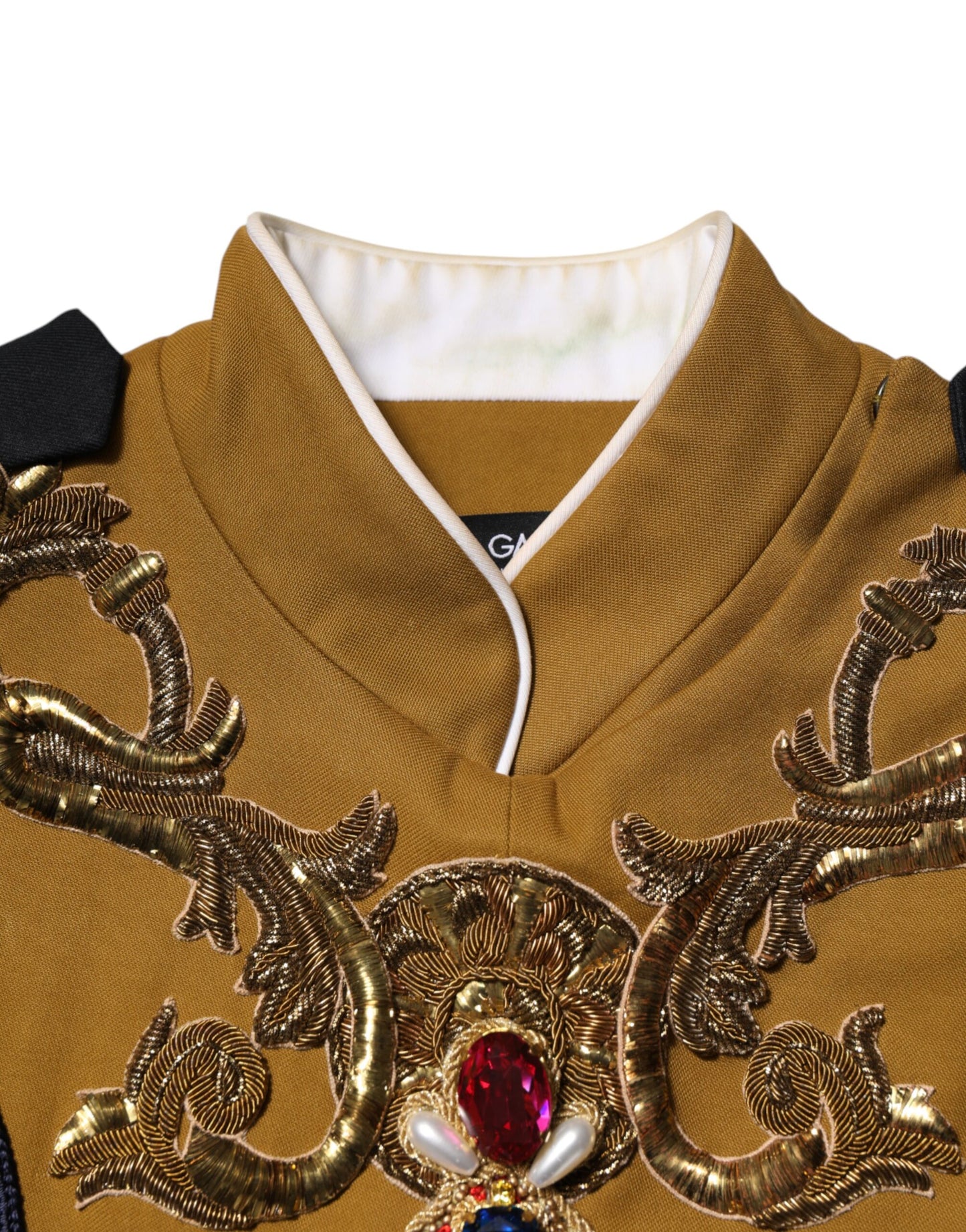 Dolce &amp; Gabbana Gelbes Kristallkreuz Runway Weste Jacke Top