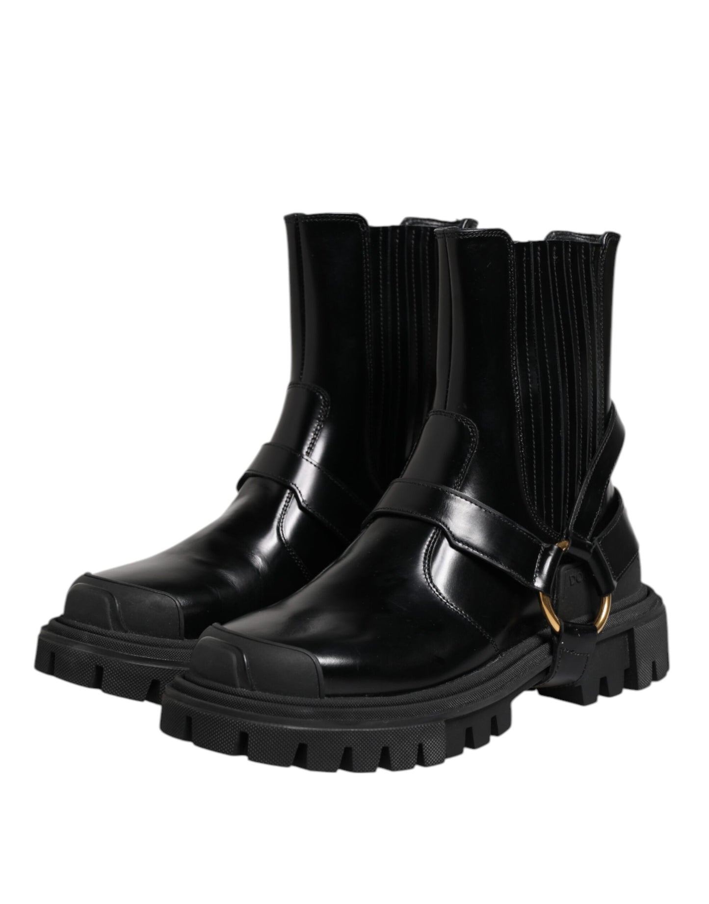 Dolce &amp; Gabbana Schwarze Chelsea-Stiefel aus Leder für Herren