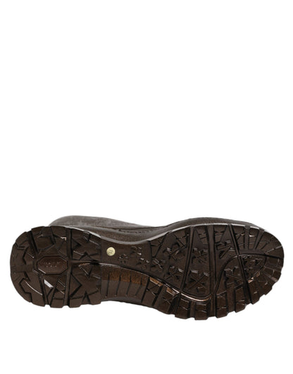 Dolce &amp; Gabbana Metallic Braune Gummistiefel zum Hineinschlüpfen