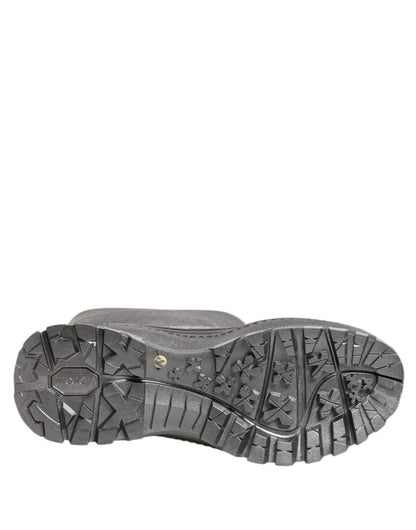 Dolce &amp; Gabbana Metallic Silber Pull On Regenstiefel Schuhe